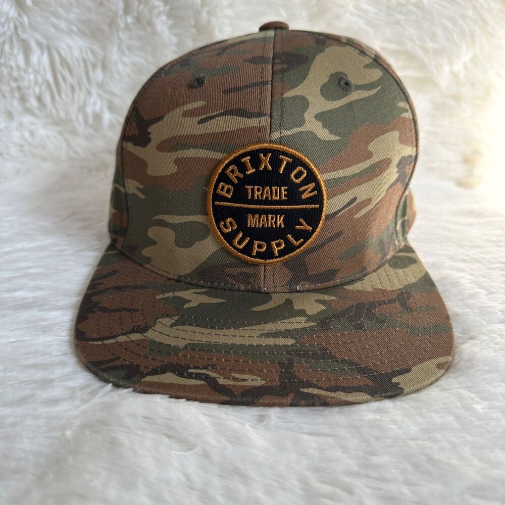 Brixton Supply Hat Men's Snap Back Adjustable Camo Mesh Trucker Cap